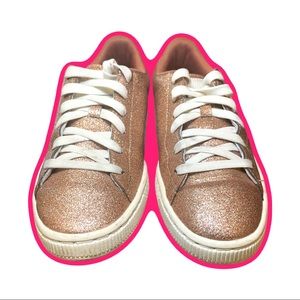 PUMA Basket Glitter Pink size 6.5c